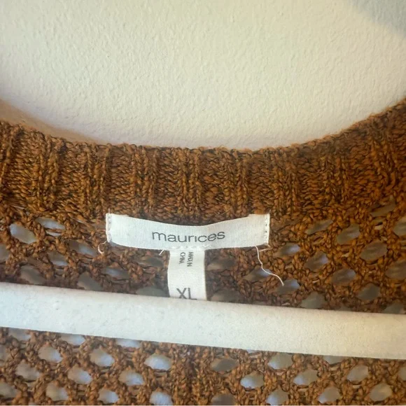 Maurice’s Brown Open-Knit Women's Sweater - Picture 4 of 9